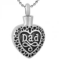 Dad Urn Necklace for Ashes - Dad Memorial Necklace