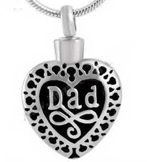 didit_val Heart Bead Dad Cremation Ashes Memorial Necklace Choose Color
