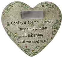 I'll Miss You Memorial Polystone Heart for Garden