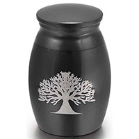 Black Cremation Ash Mini Memorial Urn Tree of Life