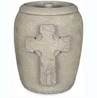 Everlasting Glory Stone Ash Urn with Cross