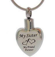 Sister Memorial Urn Necklace Stainless Steel