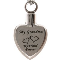 Grandma Memorial Urn Necklace Stainless Steel