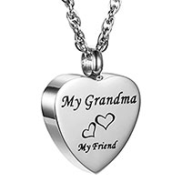 Grandma Memorial Urn Stainless Steel Necklace