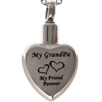 Grandpa Memorial Urn Stainless Steel Necklace 