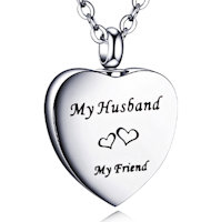 Husband Memorial Urn Necklace Stainless Steel