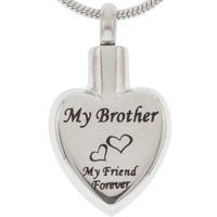 Brother Memorial Urn Necklace Stainless Steel