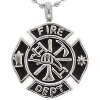 Firefighter Cremation Urn Necklace Stainless