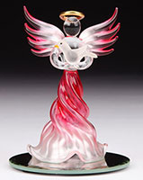 Glass Angel with Dove Statue