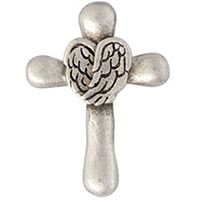 Cross with Angel Wings Pin