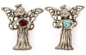 Guardian Angel Pin Birthstone Jewelry - Sterling Silver