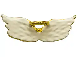 White Angel Wings With Halo Pin