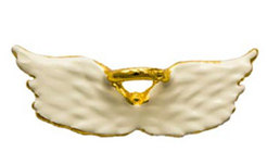 White Angel Wings With Halo Pin