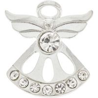 Silver Crystal Angel Pin