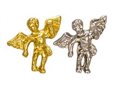 DiamondJewelryNY Baby Badge with Guardian Angel Charm and Angel w/Wings Badge Pin 
