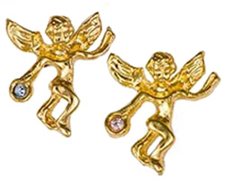 Gold Birthstone Guardian Angel Pin