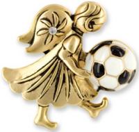 Deluxe Guardian Angel Soccer Pin, Soccer Lapel Pins