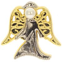 Gold Silver Pearl Angel Pin