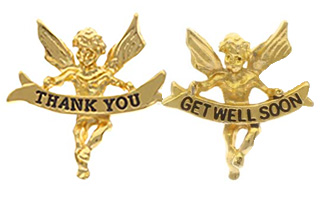 Thank you or Get Well Angel Pins