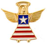 American Flag Guardian Angel Pin, USA Patriotic Pin