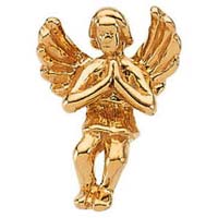 Praying Angel Pin Sitting 14 Karat Gold 