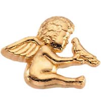 14kt Gold Angel With Holy Spirit Lapel Pin