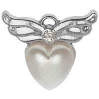 Angel Wings Pearl Heart Pin