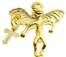 Gold Guardian Angel Pins with Cross