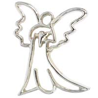 Silver Guardian Angel Pin - Angel with a Loving Heart Pin