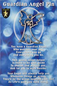 Silver Outline Decorative Angel Pin