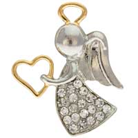 Gold & Silver Guardian Angel Pin - Love Angel