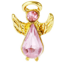 Pink Crystal Guardian Angel Breast Cancer Pin