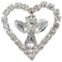 Rhinestone Heart With Angel Pin