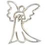 Silver Outline Decorative Angel Pin