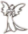 Silver Outline Decorative Angel Pin