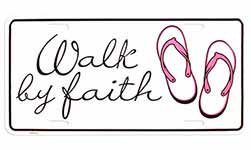 Walk by Faith License Plate