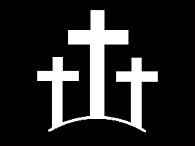 Three Crosses White Vinyl Decal For Auto