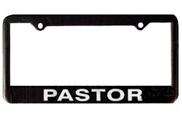 Pastor Auto License Plate Frame Black