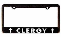Clergy Auto License Plate Frame Black