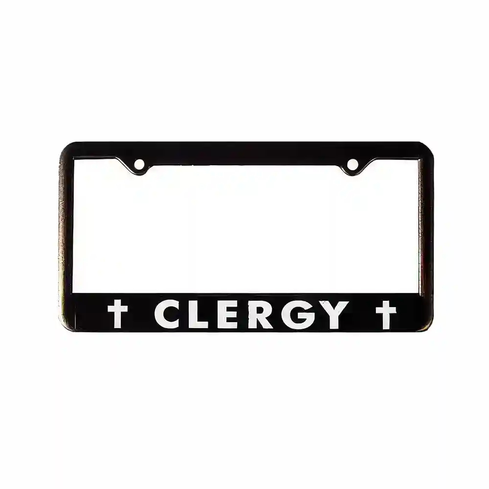 Clergy Auto License Plate Black Frame