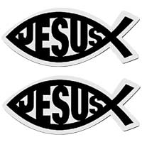 Jesus Fish Auto Magnet Signs (2)