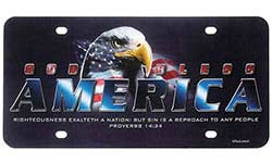 God Bless America License Plate w/ Eagle