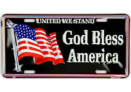 God Bless America USA Flag License Plate