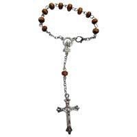 One Decade Rosary for Car Mirror, Car Rosary, Wood Bead Rosary