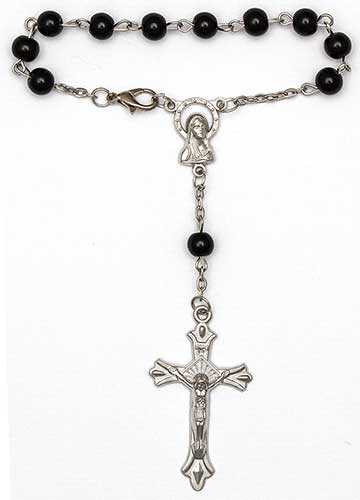 Black Beads Auto Rosary