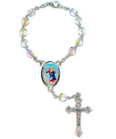 St. Christopher Car Rosary, One Decade Rosary for Car Mirror