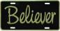 Believer License Plate Black Aluminum 