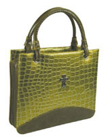 Large Olive Green Croc Bible Purse