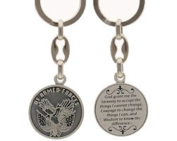 USA Armed Forces Pewter Keychain