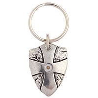 Mustard Seed Cross Shield Keychain